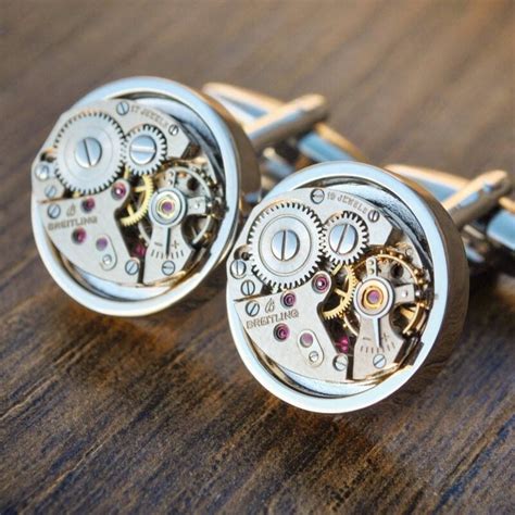 breitling watch movement cufflinks|mechanical cufflinks.